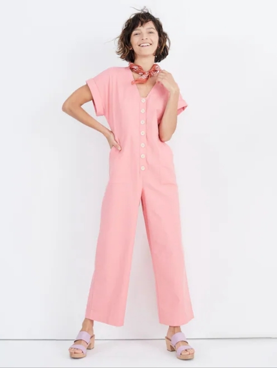 Madewell Pants - Madewell Button-Front Day Jumpsuit Romantic Coral pink size 0